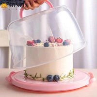 Hộp đựng bánh MINLIA, Hộp đựng bánh nhựa có tay cầm có thể gập lại 8 / 10 Inch, Hộp đựng bánh tròn có thể tái sử dụng Hộp đựng bánh trong suốt dã ngoại