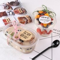 Hộp đựng bánh Mousse, bánh lạnh Oval 600ml HT700 set 50c