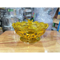 Hộp Đựng Bánh Mứt Tết Nữ Hoàng Mạ Vàng XOAY 30cm