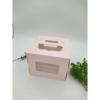 Hộp đựng bánh sinh nhật, Hộp bánh kem Hồng(kèm đế) - size 25x25x18 cm - 10 hộp