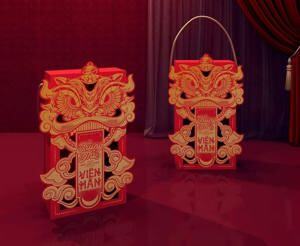 Hộp đựng bánh trung thu 2 bánh 150-250g Múa Lân