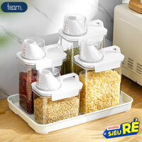 Hộp đựng bảo quản ngũ cốc các loại hạt có nắp kín chống ẩm, Bình đựng ngũ cốc kèm cốc đong tiện lợi