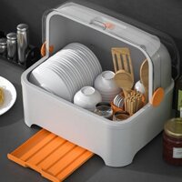☍✻Hộp đựng bát đũa đựng bát đĩa dung tích lớn, tủ nhựa, kệ bếp, giá bát đĩa gia dụng có nắp, hộp đựng bát đĩa thoát nước