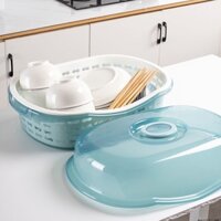 Hộp đựng bát đũa thoát nước, giá để bát đĩa, giá đựng đồ nhà bếp, chậu rửa và giỏ đựng nước xả