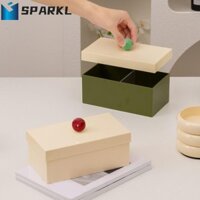 Hộp đựng bông 2 lưới SPARKL, Hộp đựng khăn bông bằng nhựa phong cách Ins, Đa chức năng có tay cầm Bóng chống bụi Qtip Giá đỡ phòng tắm