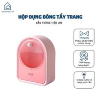 Hộp Đựng Bông Tẩy Trang, Cột Tóc, Tăm Bông Treo Tường Thông Minh - Hàng Loại 1 - Chính Hãng MINIIN - hồng