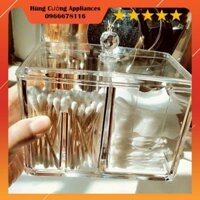 Hộp Đựng Bông Tẩy Trang Khay kệ đựng son trong suốt mika