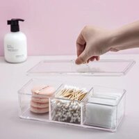 Hộp đựng bông tẩy trang tăm bông 3 Ngăn Màu 0105