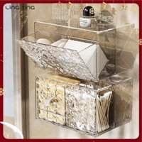 Hộp Đựng Bông Tẩy Trang Trong Suốt Gắn Tường Tiện Dụng