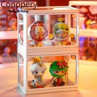 Hộp đựng búp bê CONOPERY, Hộp trưng bày nhân vật bằng kính trong suốt, Hộp mô hình thủ công chống bụi thời trang cho Labubububu