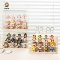 Hộp đựng búp bê thủ công TIEZI, Hộp trưng bày hình trong suốt phong cách kem, Tủ trưng bày hình nhựa dung tích lớn chống bụi thực tế cho gia đình