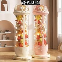 Hộp đựng búp bê YOWFEM, Ống đựng đồ chơi sang trọng chống ẩm bằng nhựa, Thùng đựng đồ chơi trẻ em trong suốt dung tích lớn