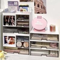 Hộp Đựng Bút 3 Tầng 3 Ngăn Kéo Kèm (Sticker) 🔥freeship🔥 Khay Lưu Trữ Mini Decor Bàn Học (màu ngẫu nhiên) (GDVU)
