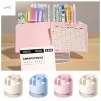 Hộp đựng bút 4 trong 1 PARTYPALACE, Hộp đựng bút chì nhỏ gọn 6 ngăn, Lưu trữ để bàn sành điệu tiện lợi Bộ sắp xếp văn phòng phẩm đa chức năng Trang trí máy tính để bàn