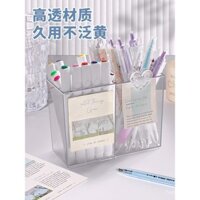 Hộp đựng bút acrylic phong cách Muji, hộp lưu trữ cho sinh viên, hộp bút trong suốt cho trẻ em, hộp bút cho bé gái và bé trai, giá đỡ bút đa chức năng, giá lưu trữ văn phòng cao cấp đơn giản