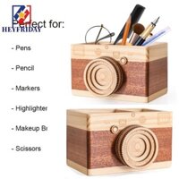 Hộp đựng bút bằng gỗ NOVAFLUX Hộp lưu trữ máy tính để bàn cổ điển sáng tạo Đồ dùng học tập Văn phòng Máy ảnh sáng tạo Dụng cụ trang điểm hai lớp