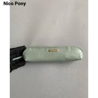 Hộp đựng bút chì da họa tiết cá sấu thanh lịch Nico Pony có dây kéo vàng