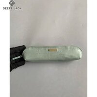 Hộp đựng bút chì da họa tiết cá sấu thanh lịch DEERE JACK có dây kéo vàng