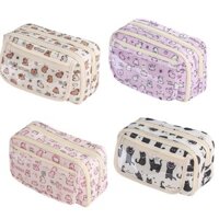 Hộp Đựng Bút Chì Dễ Thương Cho Bé Gái Phong Cách Dung Tích Lớn Động Vật Trường Học Trẻ Em Vải Dây Kéo Túi Kawaii Đồ Dùng Học Tập Trẻ Em