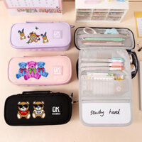 Hộp đựng bút chì hình gấu bông Anime Túi đựng bút nhiều lớp Văn phòng phẩm dành cho sinh viên