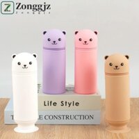 Hộp đựng bút chì hình gấu hoạt hình ZONGGJZ, Túi đựng bút chì mềm bằng silicon, Động vật dễ thương di động có thể thu vào dung tích lớn Hộp văn phòng phẩm để bàn sắp xếp