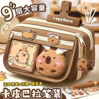 Hộp đựng bút chì lật Kapibara dành cho nữ Văn phòng phẩm trung học cơ sở Hộp đựng bút chì dung tích lớn Hộp văn phòng phẩm có giá trị cao Hộp bút chì Kapibara Flip Pencil Case Girl Junior School Văn phòng phẩm Hộp đựng bút chì dung tích lớn High @