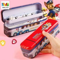 Hộp đựng bút chì tuần tra móng vuốt MMLUCK, Hộp bút chì xe buýt cứu hộ chó con dung tích lớn bằng hợp kim, Đồ dùng văn phòng Hộp đựng bút đa chức năng Chase Hộp văn phòng phẩm ba lớp dành cho trẻ em Thanh thiếu niên