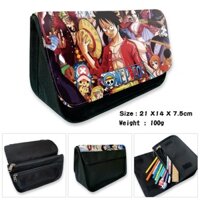 Hộp Đựng Bút Chì Vải Bạt Đen In Hình Luffy One Piece Cho Nam Nữ
