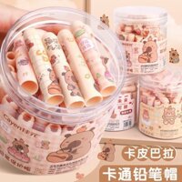 Hộp đựng bút cho trẻ em, nắp bảo vệ bút hoạt hình giá trị cao cho bé gái học sinh tiểu học, mở rộng lỗ hình tam giác, bút đầu tiên lớp một, hoạt hình dễ thương sáng tạo mở rộng