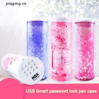 Hộp đựng bút có khóa mật khẩu dễ thương cho nam/nữ Hộp bút đa năng có mật khẩu