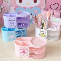 Hộp Đựng Bút / Cọ Trang Điểm Họa Tiết Hoạt Hình Sáng Tạo Dễ Thương Có Ngăn Kéo