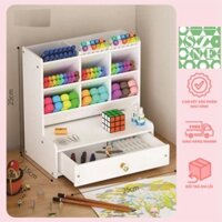 Hộp đựng bút đa năng, thước kẻ,tẩy văn phòng phẩm lắp ghép tiện lợi,có ngăn kéo chất liệu gỗ nhựa cao cấp PVC kháng nước