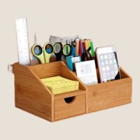 hộp đựng bút để bàn gỗ tre