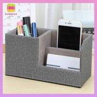 Hộp đựng bút DIACHAVN, Hộp đựng bút trang điểm để bàn, Hộp đựng bút da 3 lưới thời trang