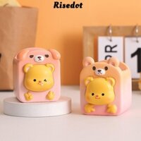 Hộp Đựng Bút Gấu Bơ, Hộp Đựng Bút Hoạt Hình Dung Tích Lớn, Nhựa Đa Năng Thủ Công Trang Trí Để Bàn Hộp Bảo Quản Văn Phòng Tại Nhà