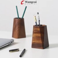 Hộp đựng bút gỗ óc chó WANCGAI, Hộp bút chì lưu trữ tối giản cổ điển, Hộp đựng bàn đa chức năng di động dung tích lớn hiện đại Nồi phòng tắm