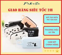Hộp Đựng Bút Hình Mèo Cho Bé Nhiều Mẫu PaKaSa - Chính Hãng  - Đen chữ CAT