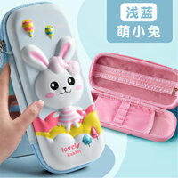 Hộp Đựng Bút Họa Tiết In Nổi 3D Hình Sinh Động, Chống Thấm Nước BEE GEE 7006 - Thỏ xanh