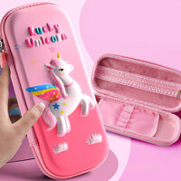 Hộp Đựng Bút Họa Tiết In Nổi 3D Hình Sinh Động, Chống Thấm Nước BEE GEE 7006 - ngựa hồng bay