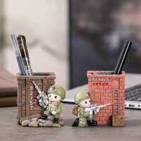 Hộp đựng bút học sinh đồ trang trí nhỏ để bàn lính ngụy trang phong cách Trung Quốc mới hộp đựng văn phòng phẩm học sinh bằng nhựa thủ công hợp thời trang OUM0