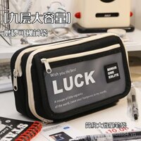 Hộp đựng bút lật mờ dung tích lớn phong cách Ins mới đơn giản cho học sinh trung học và cao cấp, hộp bút chống bụi đẹp mắt