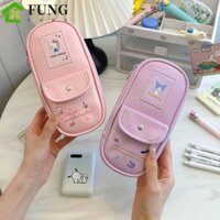 Hộp đựng bút mèo FUNG Kitty, Túi đựng bút chì Cinnamoroll Kuromi dung tích lớn, Túi trang điểm PU hoạt hình Anime Túi lưu trữ văn phòng phẩm Sử dụng cho học sinh