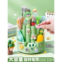 Hộp đựng bút xoay 360 độ, tổ chức bút lớn cho học sinh tiểu học, hộp bút đa chức năng sáng tạo cho bé trai và bé gái, hộp đựng bút dễ thương cho bé trai và bé gái