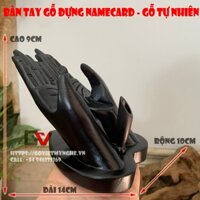 Hộp Đựng Card Visit Bàn Tay Gỗ - màu nâu đen - Dài 15cm