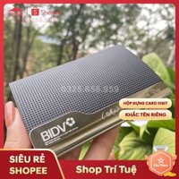 Hộp đựng card visit HC17 khắc logo ngân hàng MB, Bidv và ACB theo yêu cầu