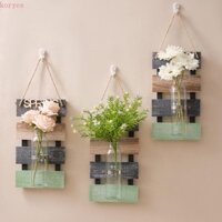 Hộp đựng chậu hoa KORYES, trang trí với bình treo tường thủy canh đế bằng gỗ, bình hoa sáng tạo thời trang Trang trí tường