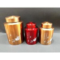 Hộp đựng chè cao cấp i nốc mầu 304 3 cỡ - Ngẫu nhiên,Trung