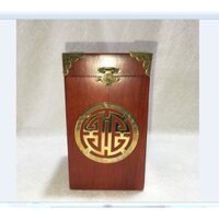 HỘP ĐỰNG CHÈ VUÔNG GỖ HƯƠNG VÂN CHỮ THỌ TÀU - LOẠI CAO 18CM (ẢNH THẬT) - GỖ ĐẸP ẢNH THẬT