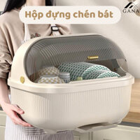 Hộp đựng chén bát đĩa có nắp đậy, tủ bếp chống côn trùng, bụi bẩn, giá đựng bát đũa thoát nước ngăn ẩm mốc thông minh