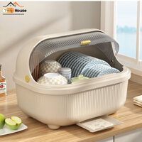 Hộp Đựng Chén Bát Đĩa Có Nắp Đậy TRENDY, Giá Đựng Bát Đũa Thoát Nước Chống Côn Trùng Ngăn Ẩm Mốc
